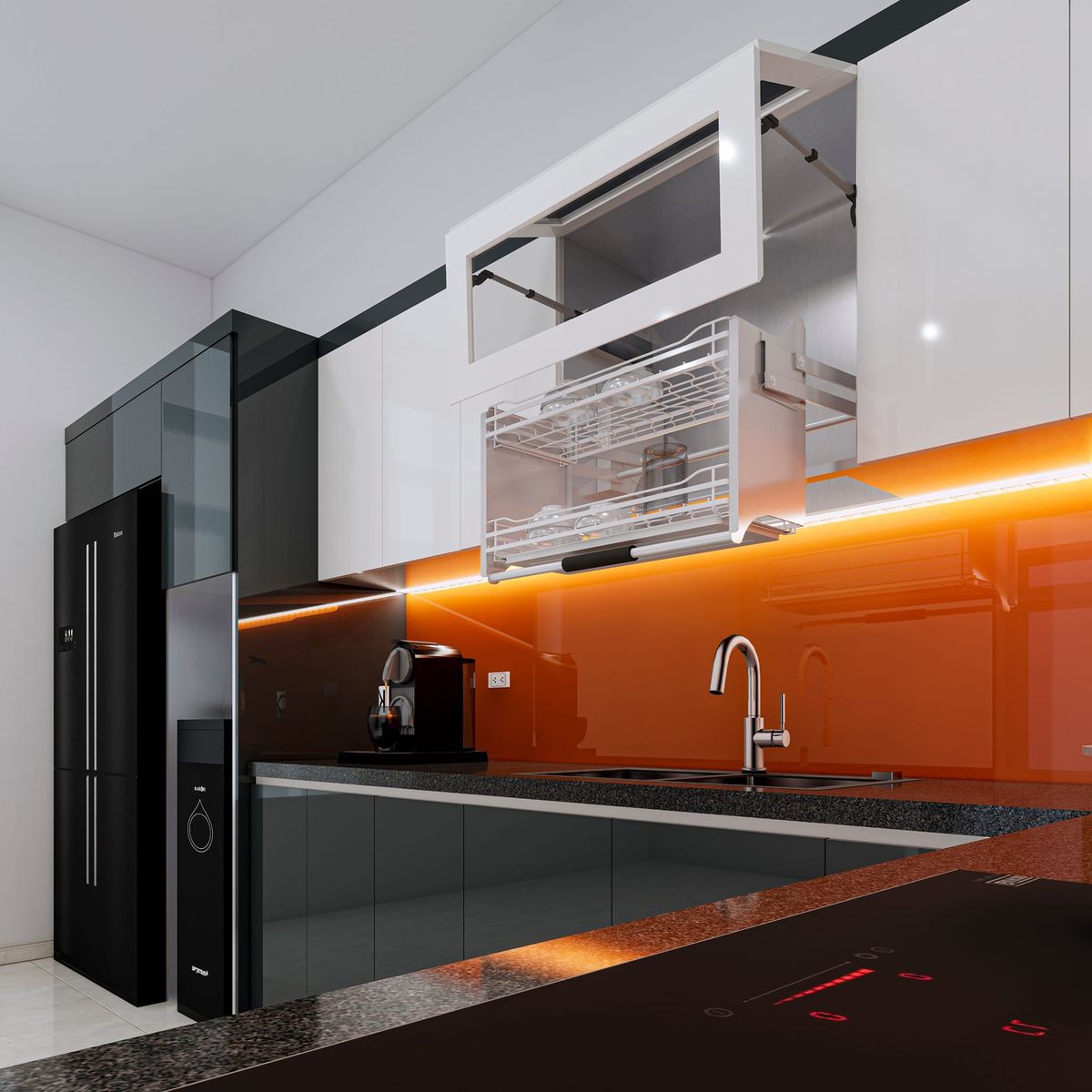 TỦ BẾP INOX CÁNH ACRYLIC