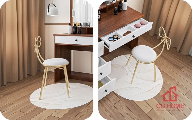 Ghế đôn có đệm bàn trang điểm BTD120-01