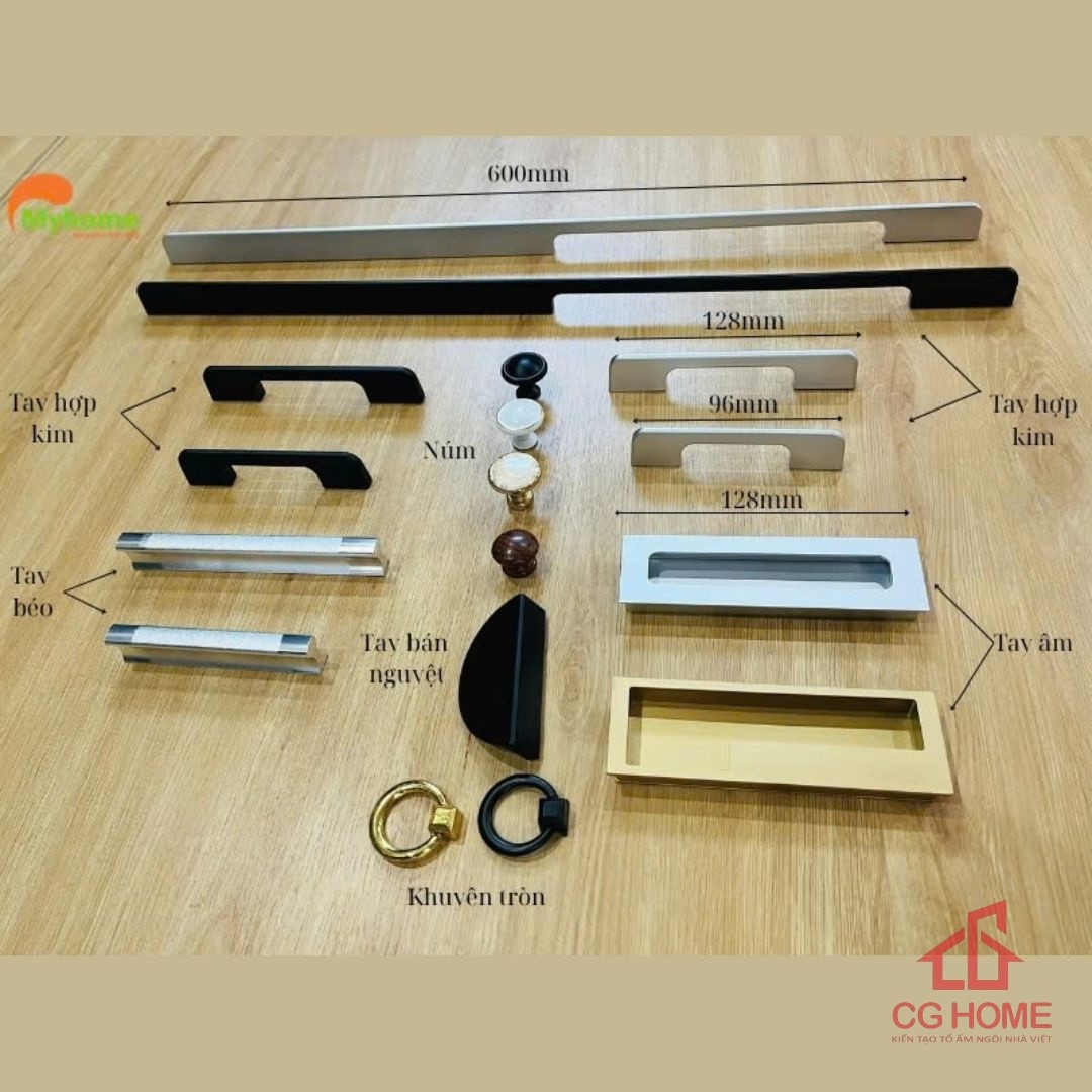 Phụ kiện tay nắm nhập khẩu, chất liệu hợp kim cao cấp.