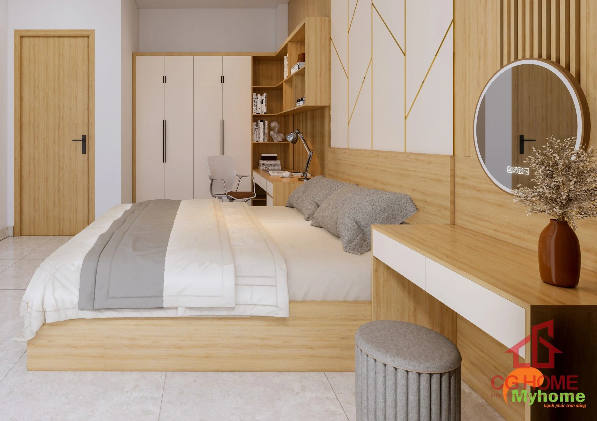 Ảnh mô tả CBPN001 combo nội thất phòng ngủ 19m2 (3)