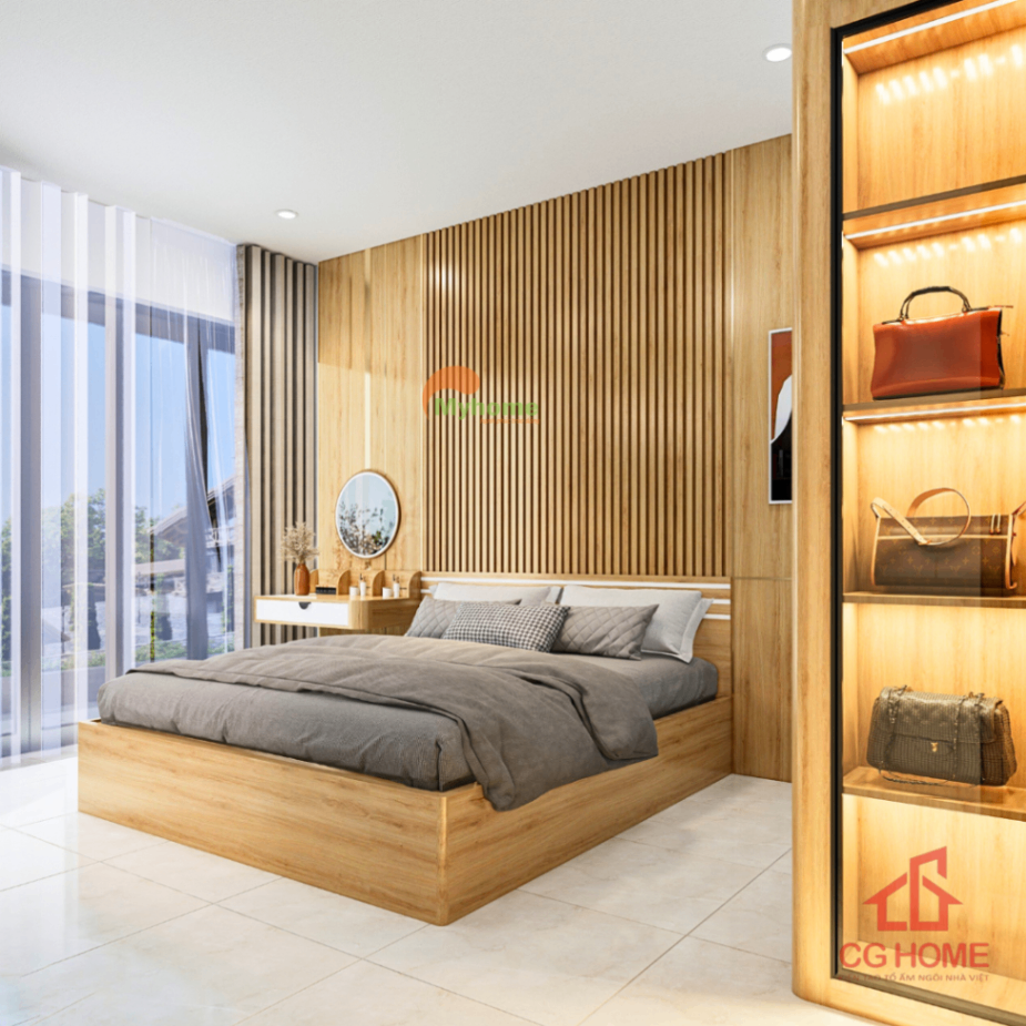 Ánh sáng tự nhiên kết hợp đèn chiếu sáng gián tiếp mang lại cảm giác ấm cúng, thư giãn