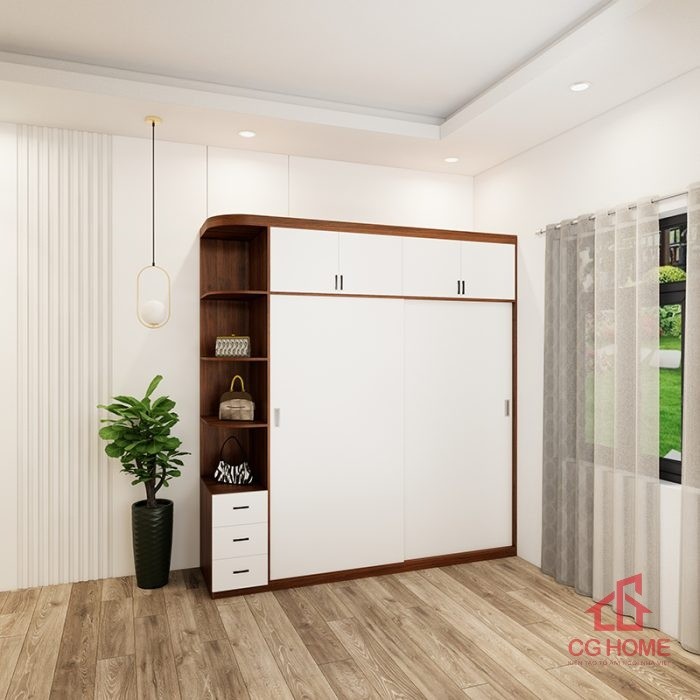 Tủ quần áo 5 buồng 2.25m cánh lùa mã TALO225-05