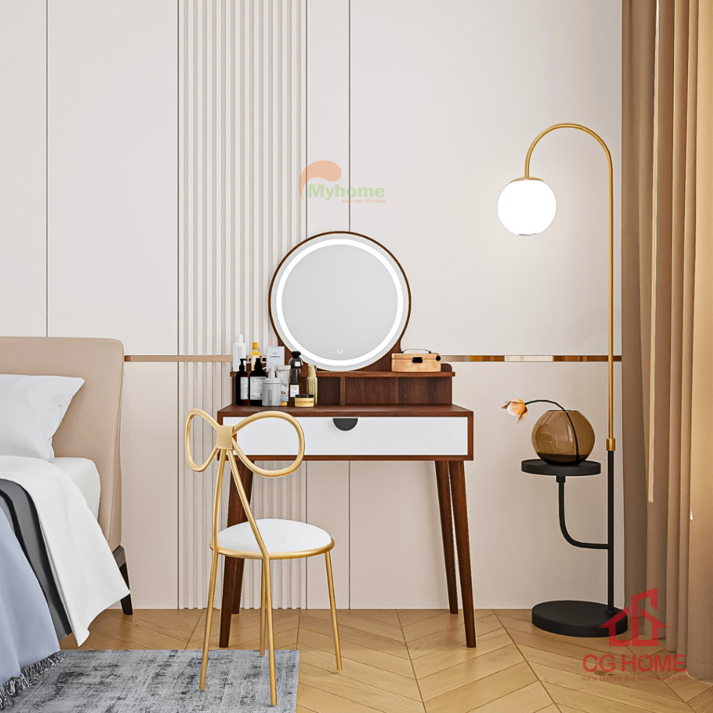 Bàn Trang Điểm Gương Tròn Hiện Đại