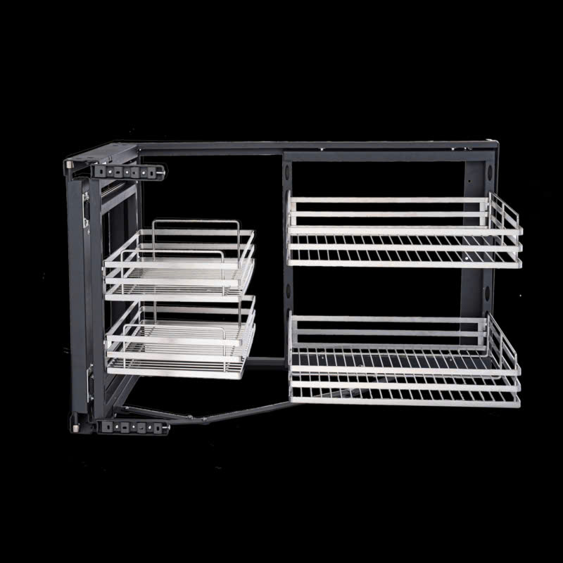 GIÁ GÓC LIÊN HOÀN INOX 304 NAN DẸT MỞ TRÁI PHẢI, RAY GIẢM CHẤN