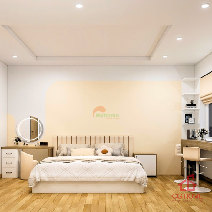 Thiết Kế Phòng Ngủ Master Tone Màu Be Hiện Đại