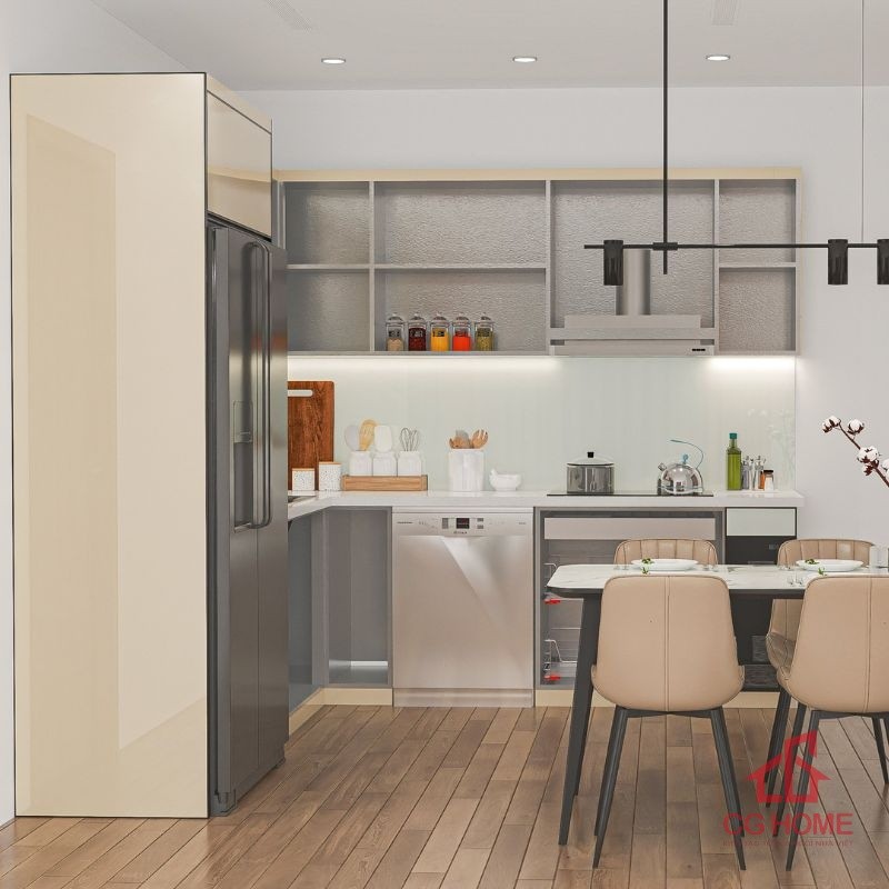 Tủ bếp inox cánh kính chữ L mã IKL2826TL (5)