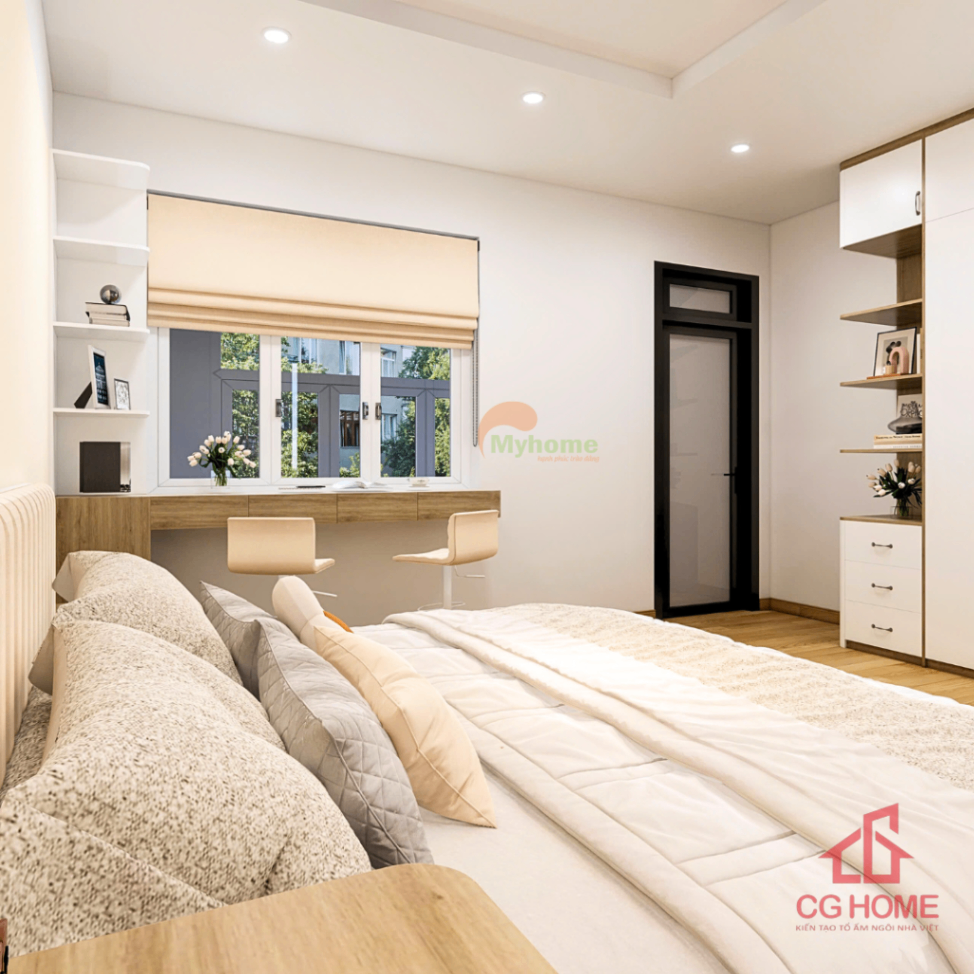 Thiết kế phòng ngủ master hướng đến sự tinh giản, tiện nghi và cảm giác sử dụng lâu dài.