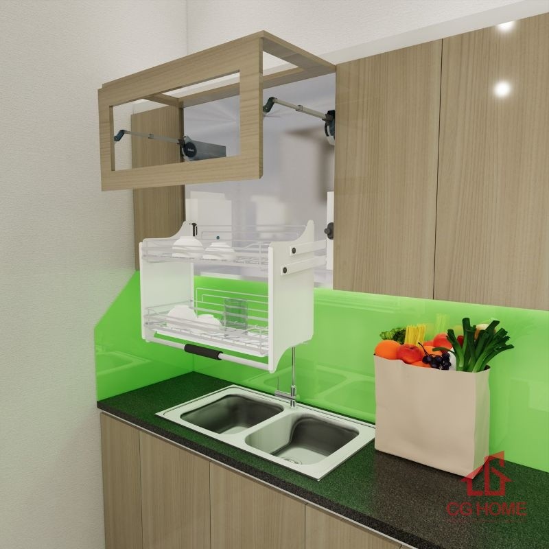 Mẫu tủ bếp inox 304 cánh acrylic mã IAI29 (2)