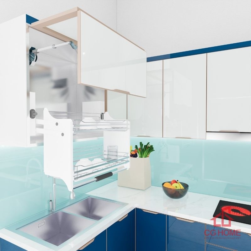 tủ bếp inox cánh kính chữ L mã IKL1533TL (5)