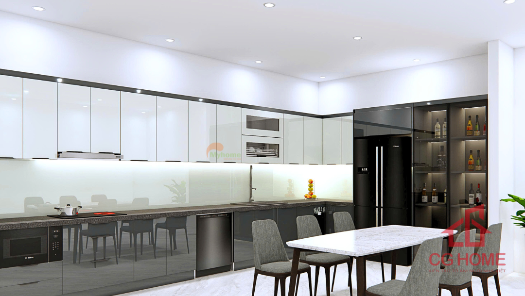 Thiết kế đồng bộ, bố trí thiết bị theo thói quen sử dụng của gia chủ.