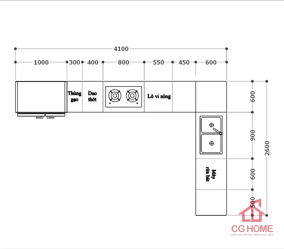 kích thước tủ bếp IAL4126TLM